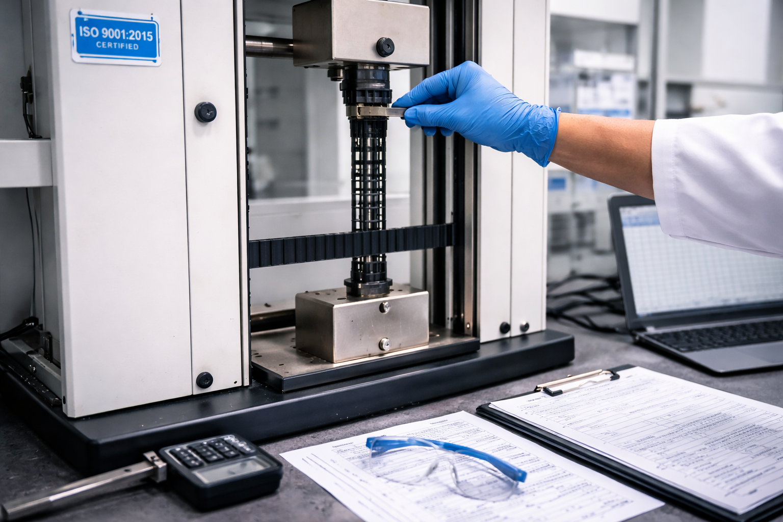 Material testing, ISO compliance and geosynthetic standards validation